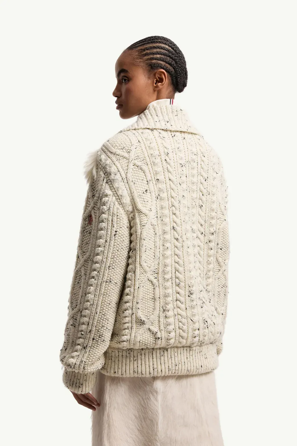 Shearling-Trimmed Padded Wool Cardigan