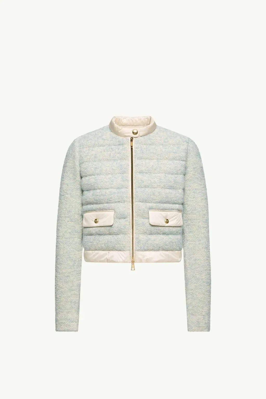 Wool & Alpaca Blend Padded Zip-Up Cardigan