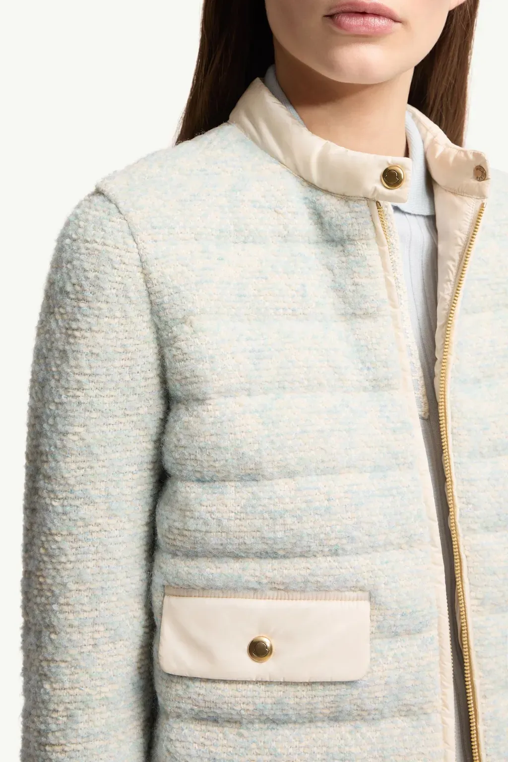 Wool & Alpaca Blend Padded Zip-Up Cardigan