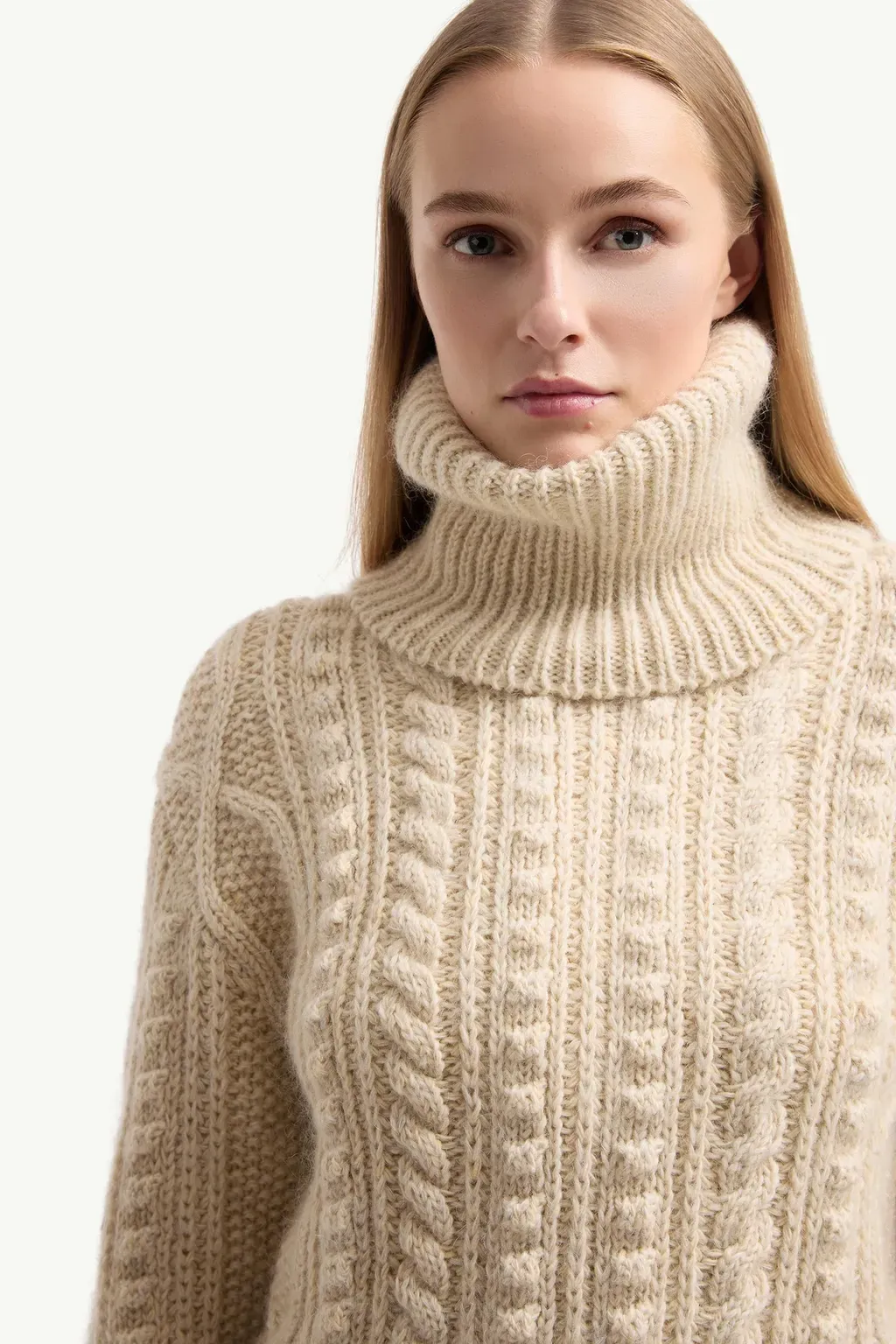 Wool & Mohair Blend Polo Neck Jumper