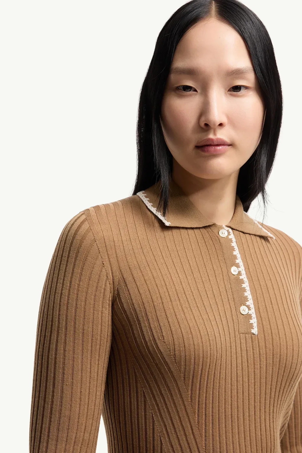 Wool Long Sleeve Polo Shirt