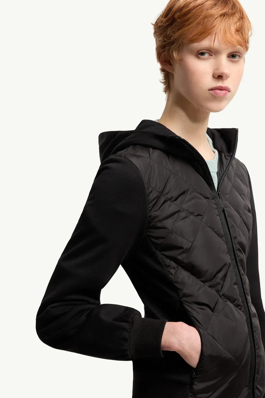 Cotton Fleece Padded Zip-Up Hoodie