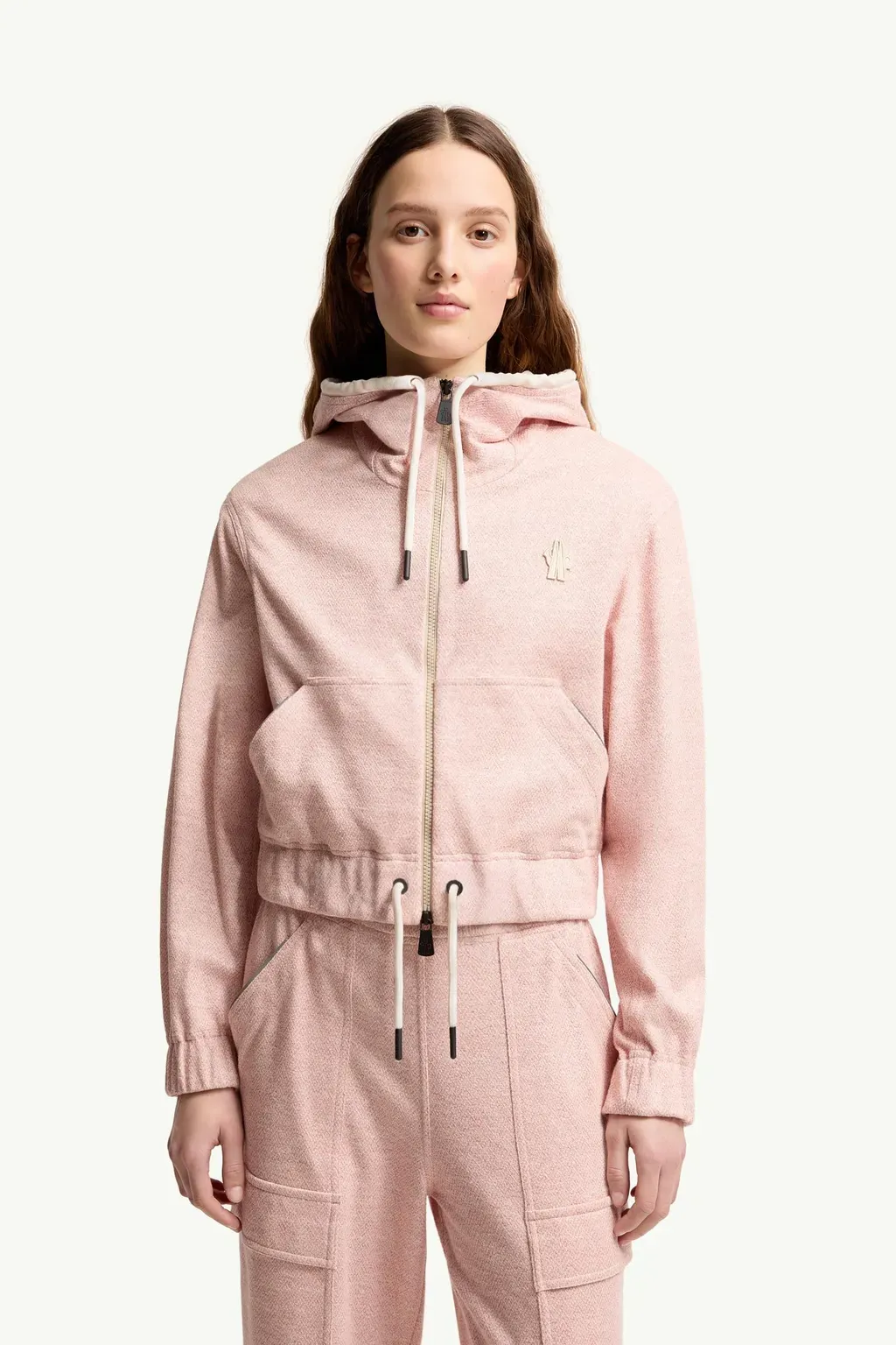 Linen & Cotton Blend Zip-Up Hoodie