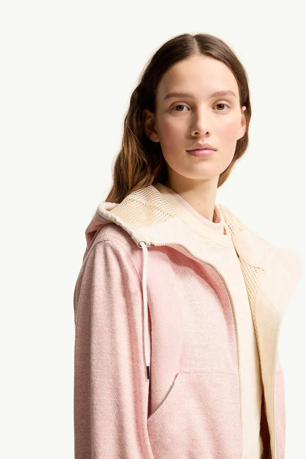 Linen & Cotton Blend Zip-Up Hoodie