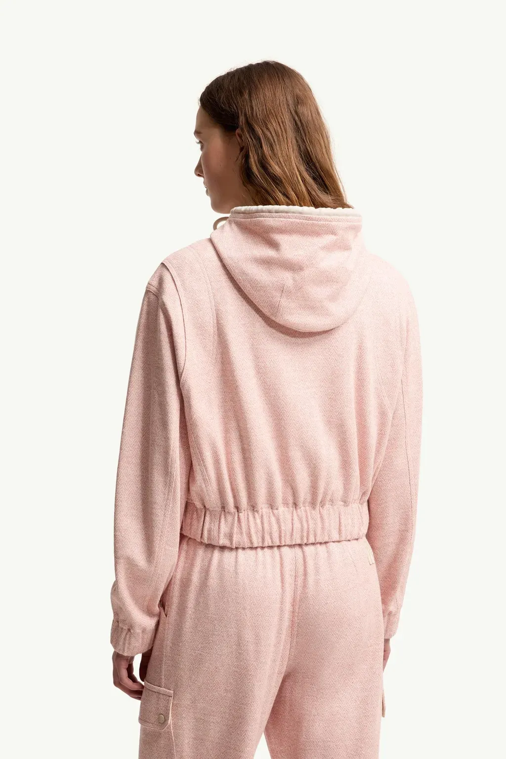 Linen & Cotton Blend Zip-Up Hoodie