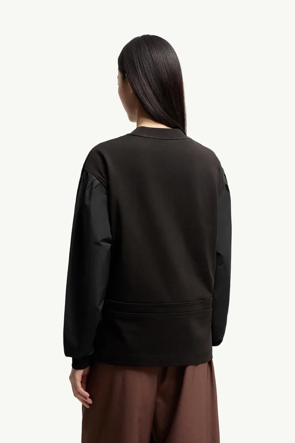 Pleated Sleeves Cotton Jersey Sweatshirt
