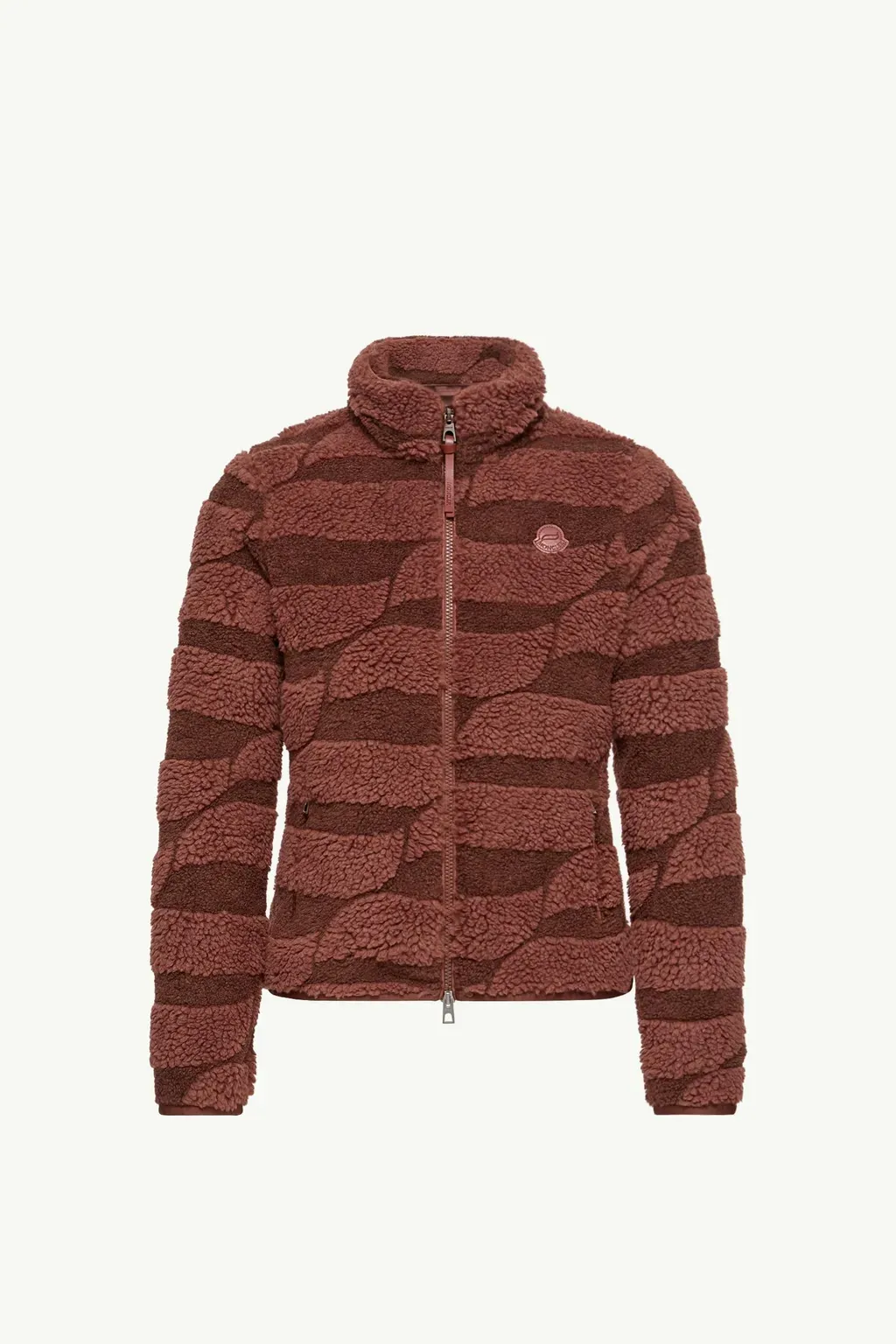 Teddy Jacquard Padded Zip-Up Cardigan