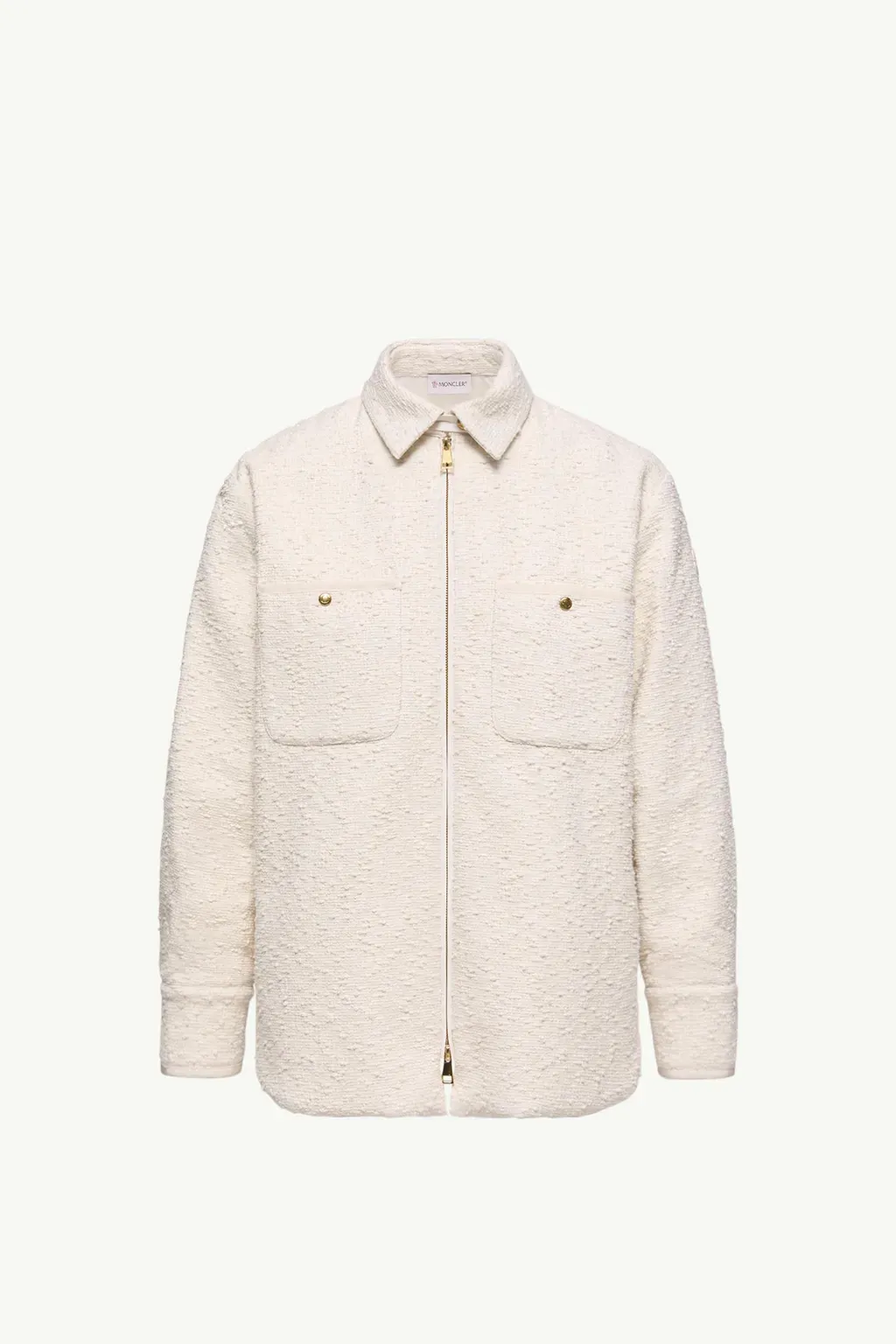 Cotton Blend Bouclé Down Shirt Jacket