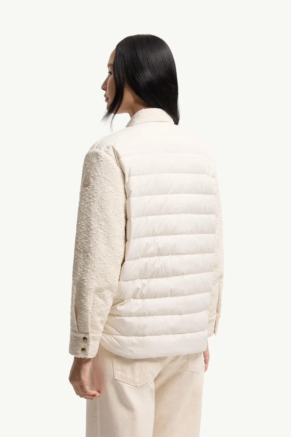 Cotton Blend Bouclé Down Shirt Jacket