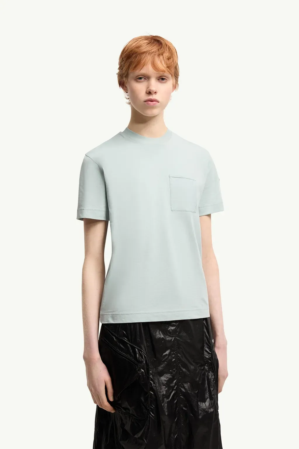 Cotton Jersey T-Shirt With Pleated Pocket