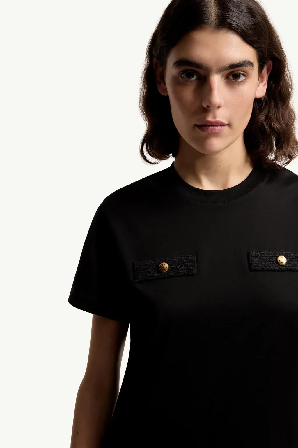 Cotton T-Shirt With Mock Pockets