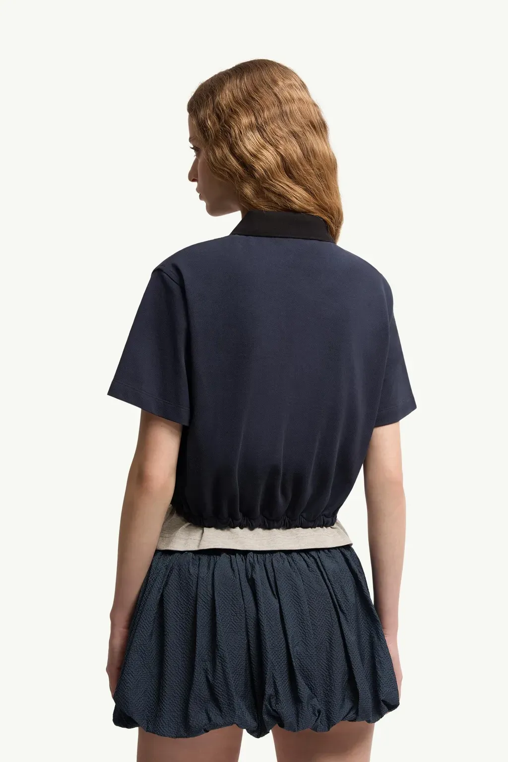 Cropped Cotton Piquet Polo Shirt