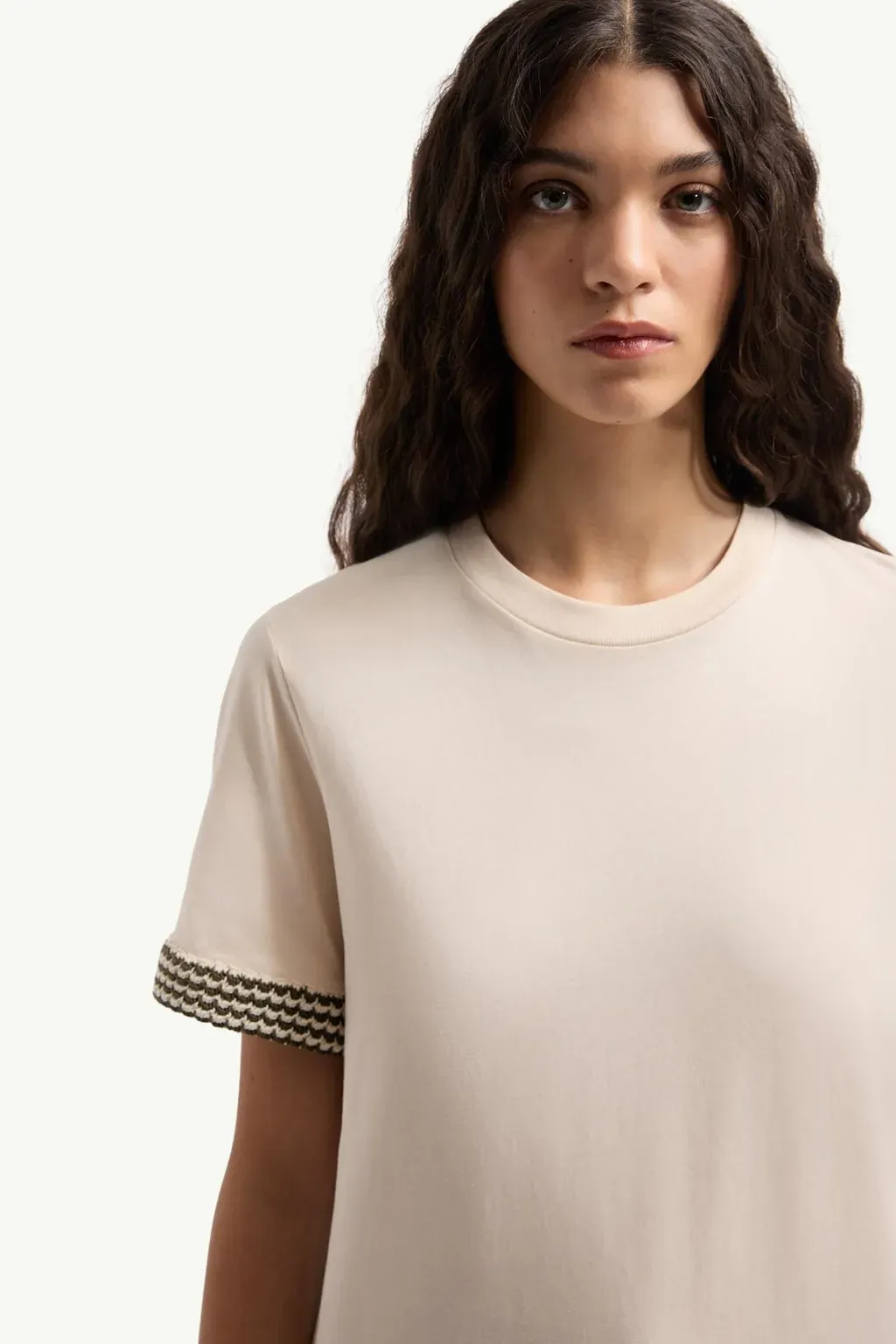 Crochet-Trimmed Cotton Logo T-Shirt