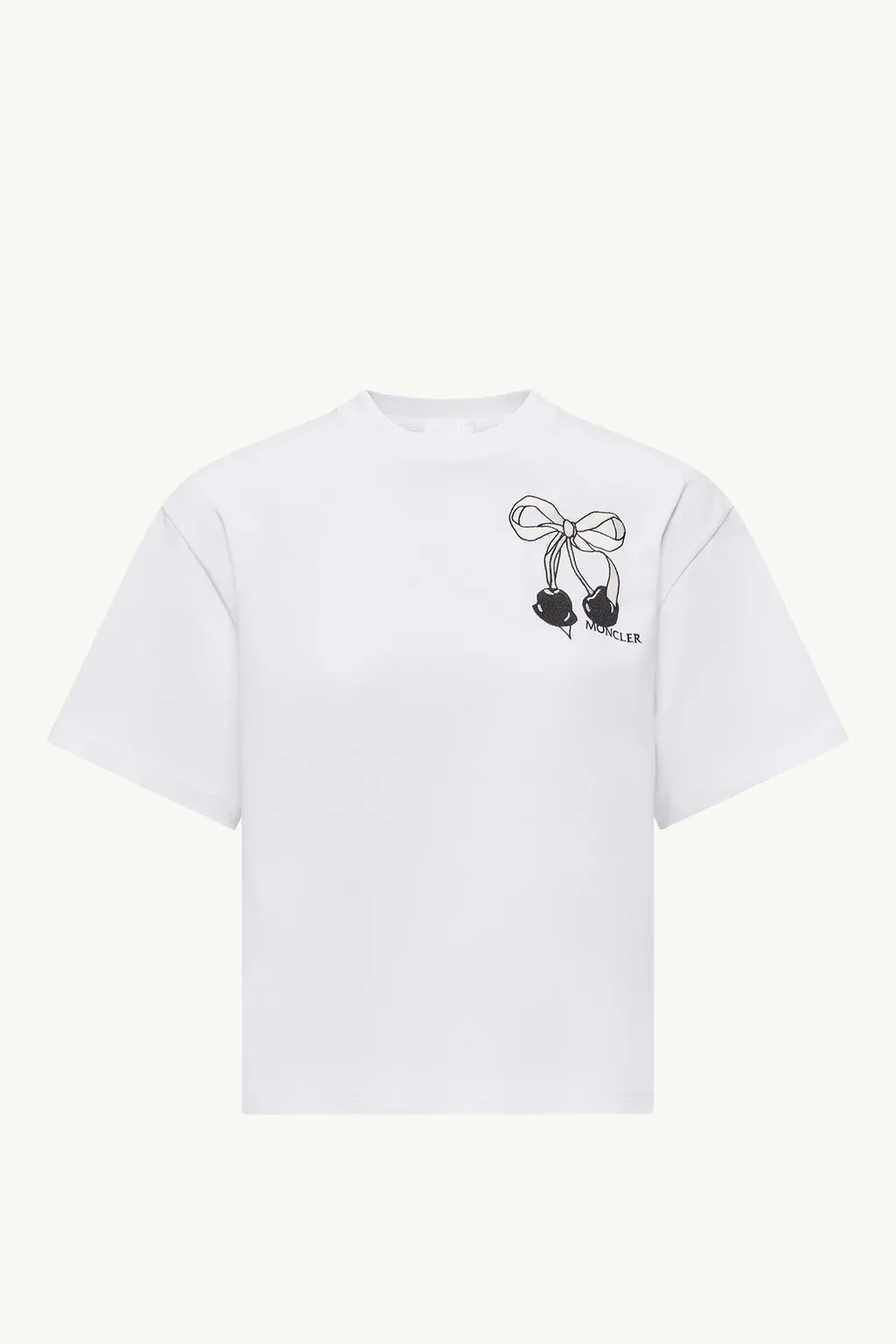 Embroidered Cherry Logo Cotton T-Shirt