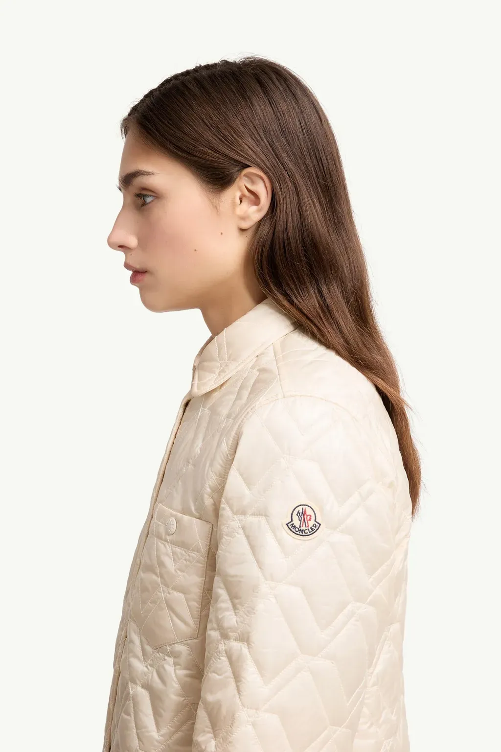 Diamond-Quilted Padded Shirt Jacket