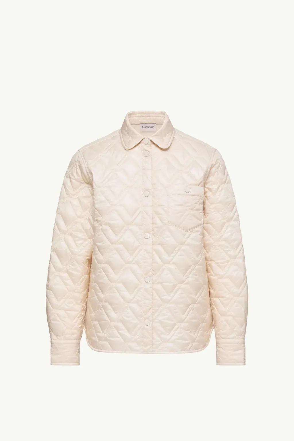 Diamond-Quilted Padded Shirt Jacket