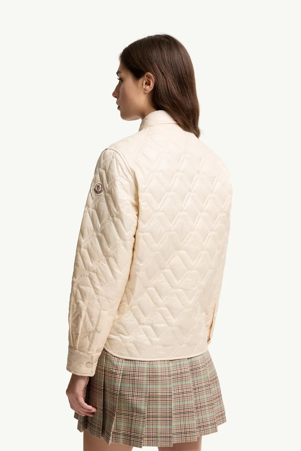 Diamond-Quilted Padded Shirt Jacket