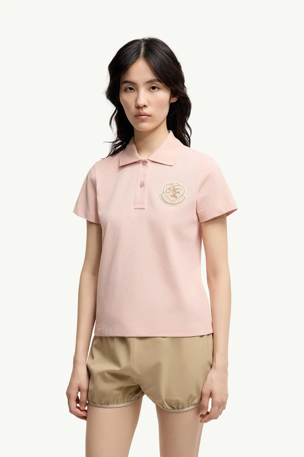 Heart Logo Patch Cotton Piquet Polo Shirt