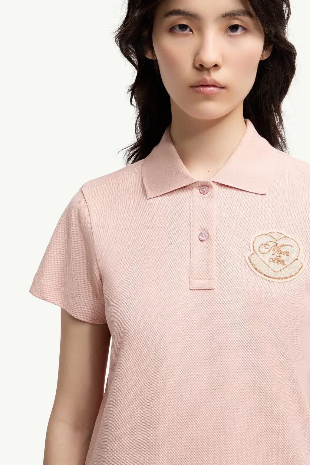 Heart Logo Patch Cotton Piquet Polo Shirt
