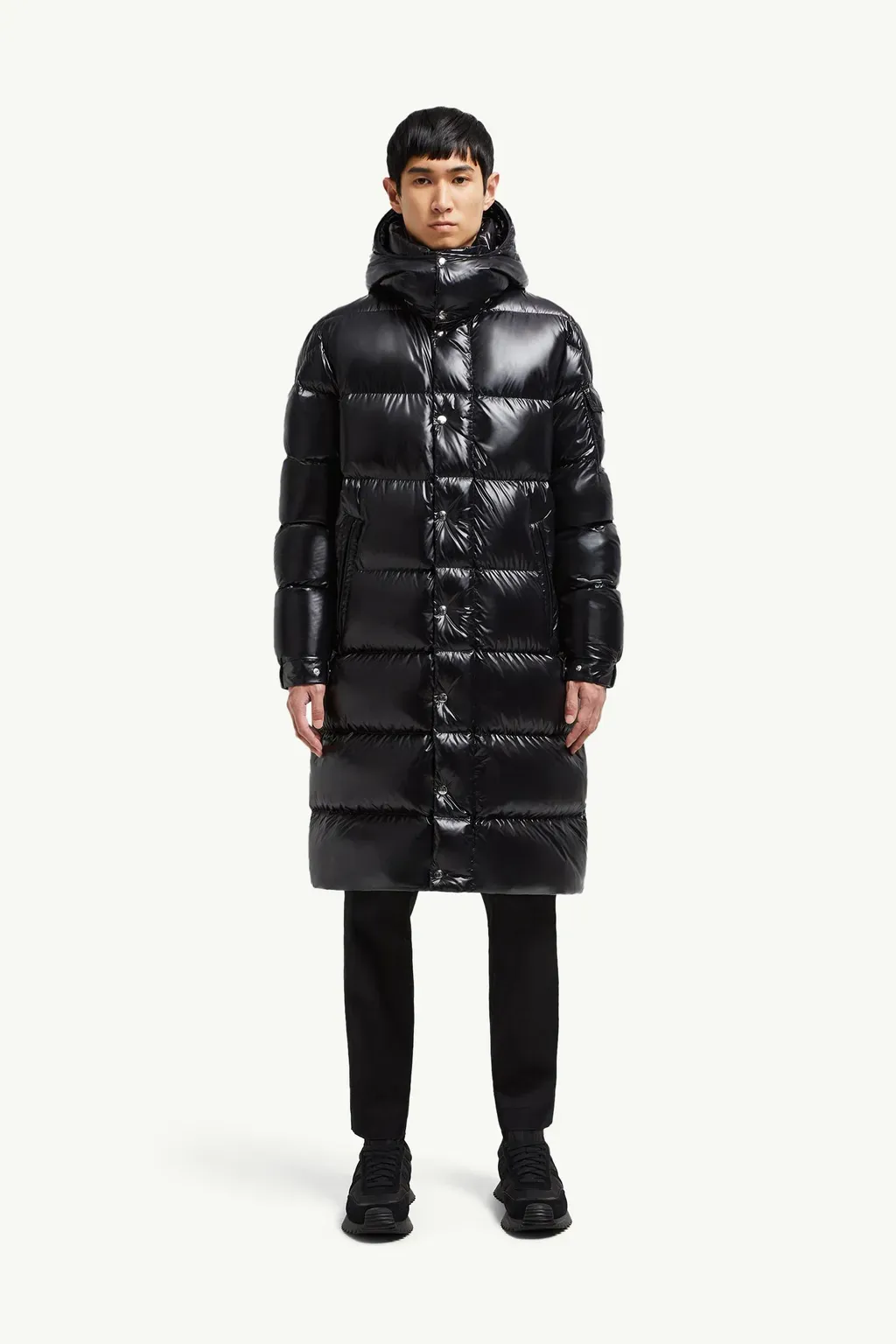 Hanoverian Hooded Square-Quilted Long Down Jacket