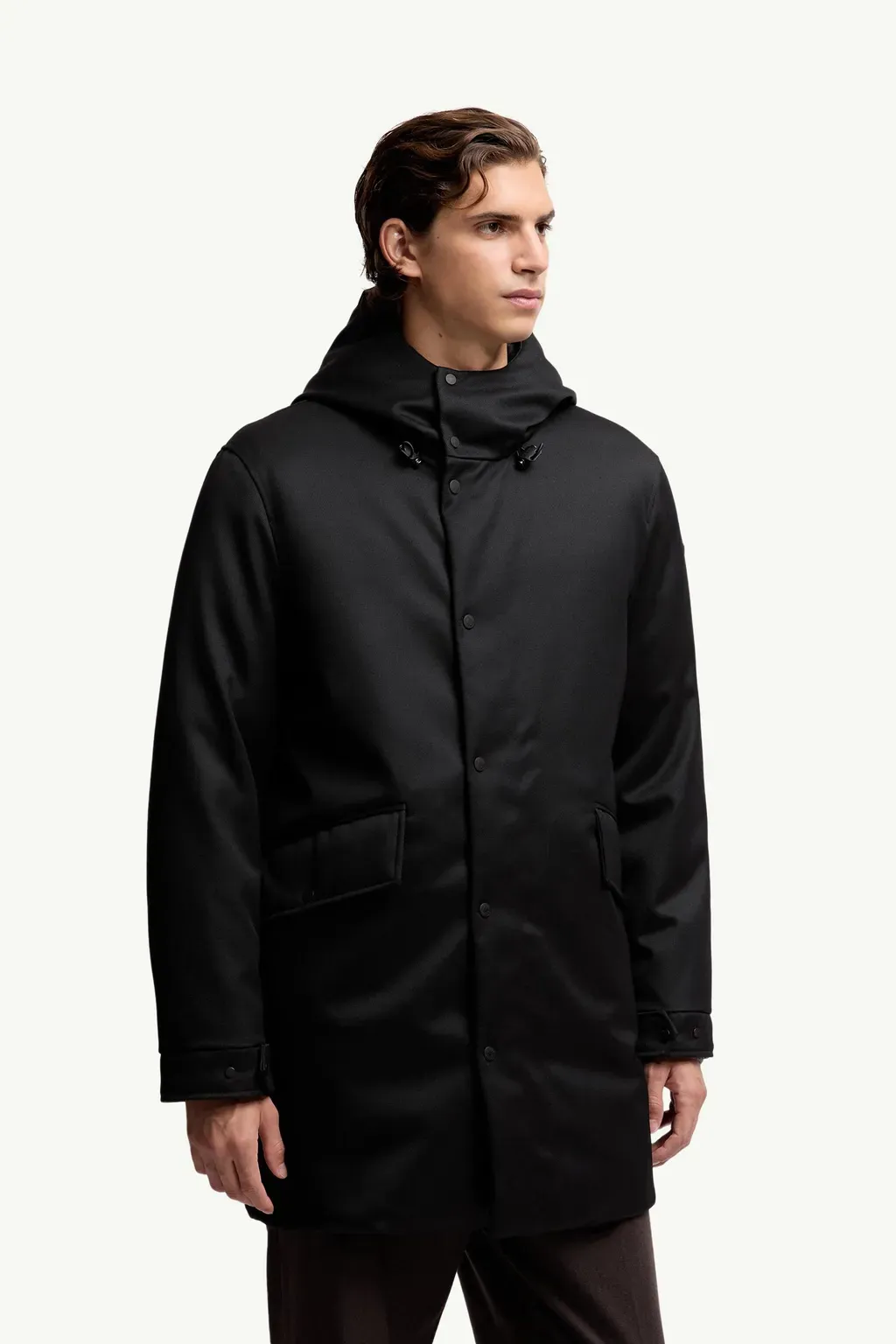Merri Reversibe Wool Hooded Mid-Length Down Jacket
