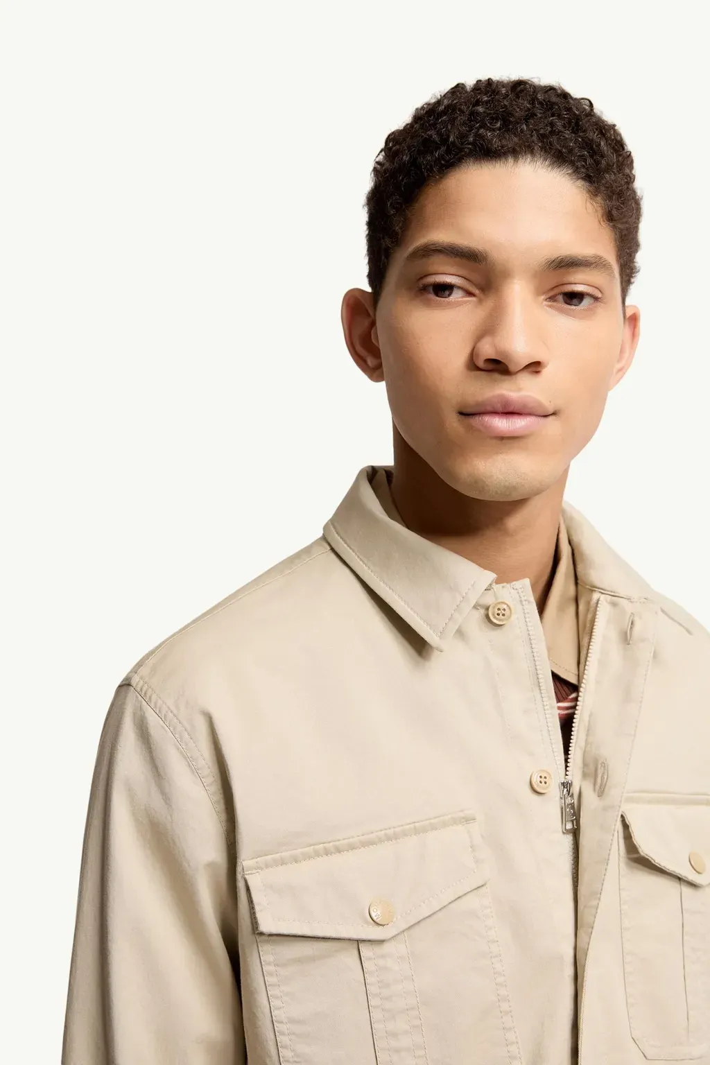 Cotton Blend Gabardine Long Sleeve Shirt