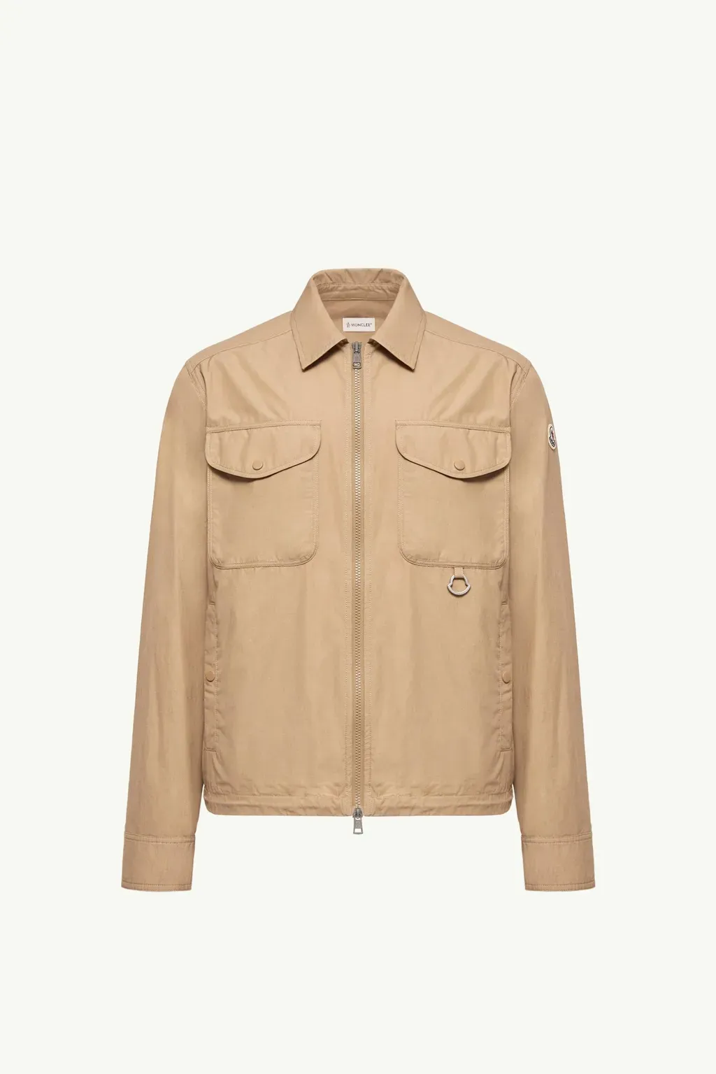 Cotton Poplin Long Sleeve Zip-Up Shirt