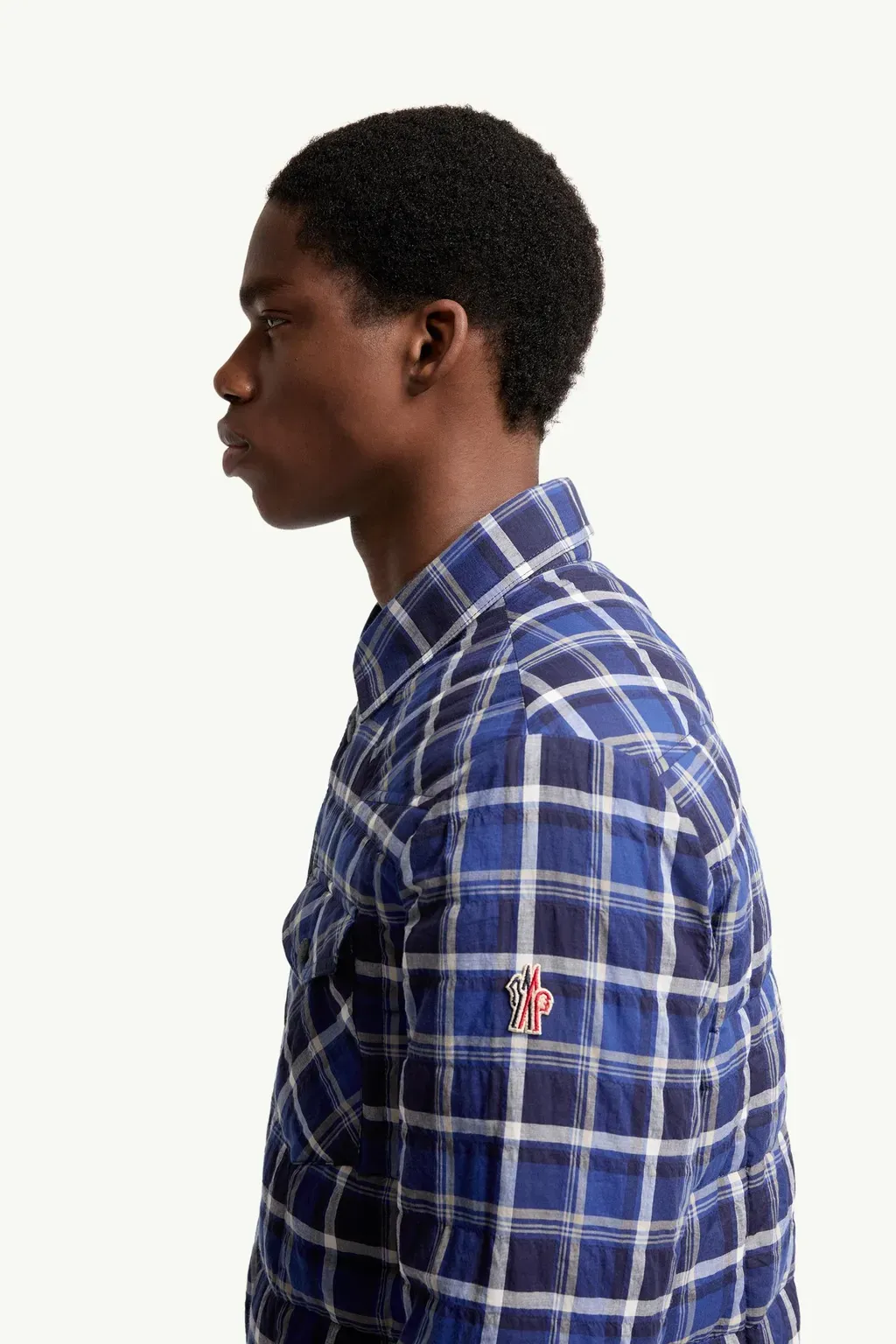 Gelt Check Cotton Blend Down Shirt Jacket