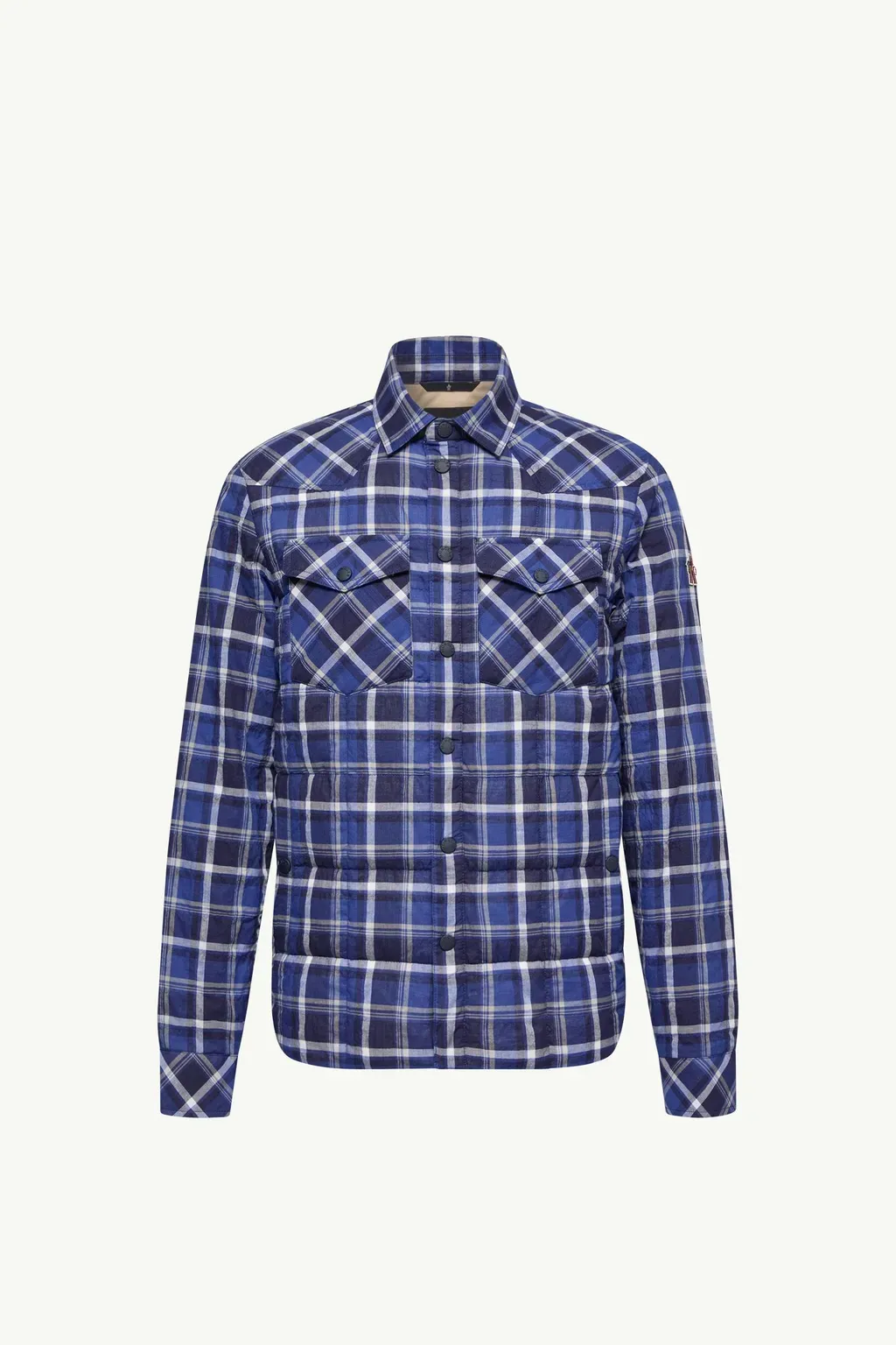 Gelt Check Cotton Blend Down Shirt Jacket