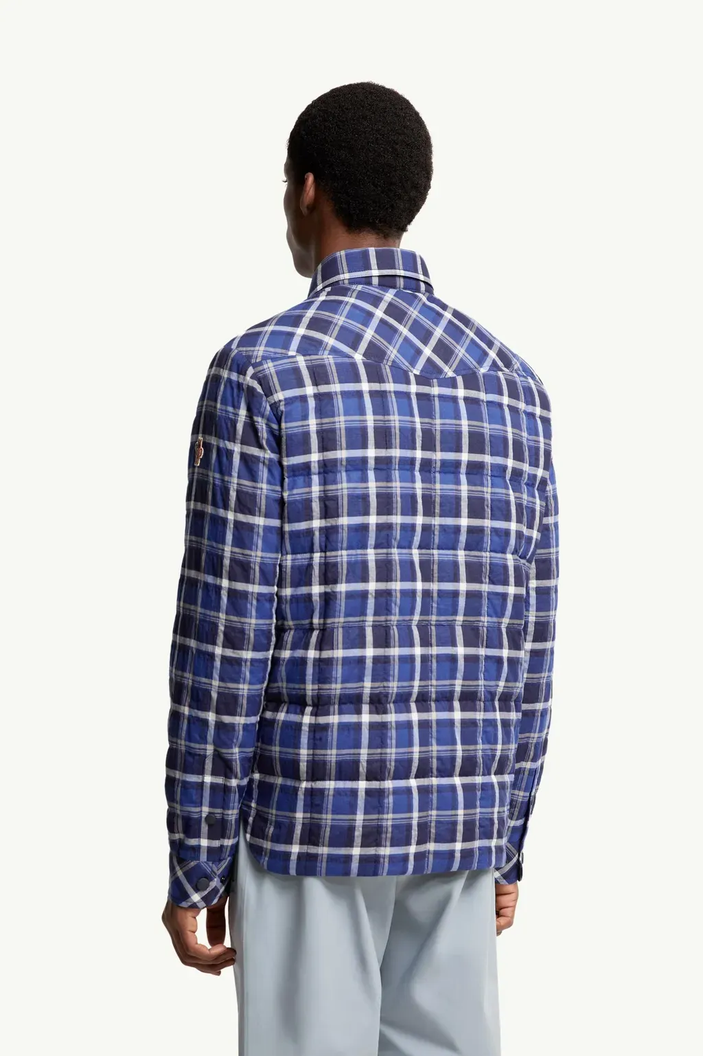 Gelt Check Cotton Blend Down Shirt Jacket