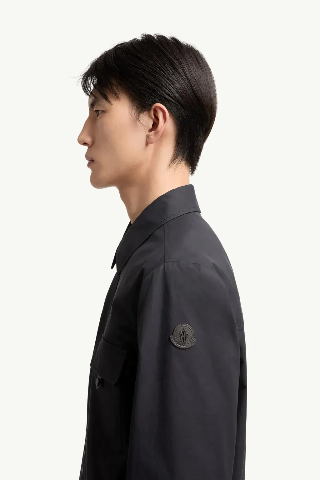Leather Logo Cotton Blend Shirt