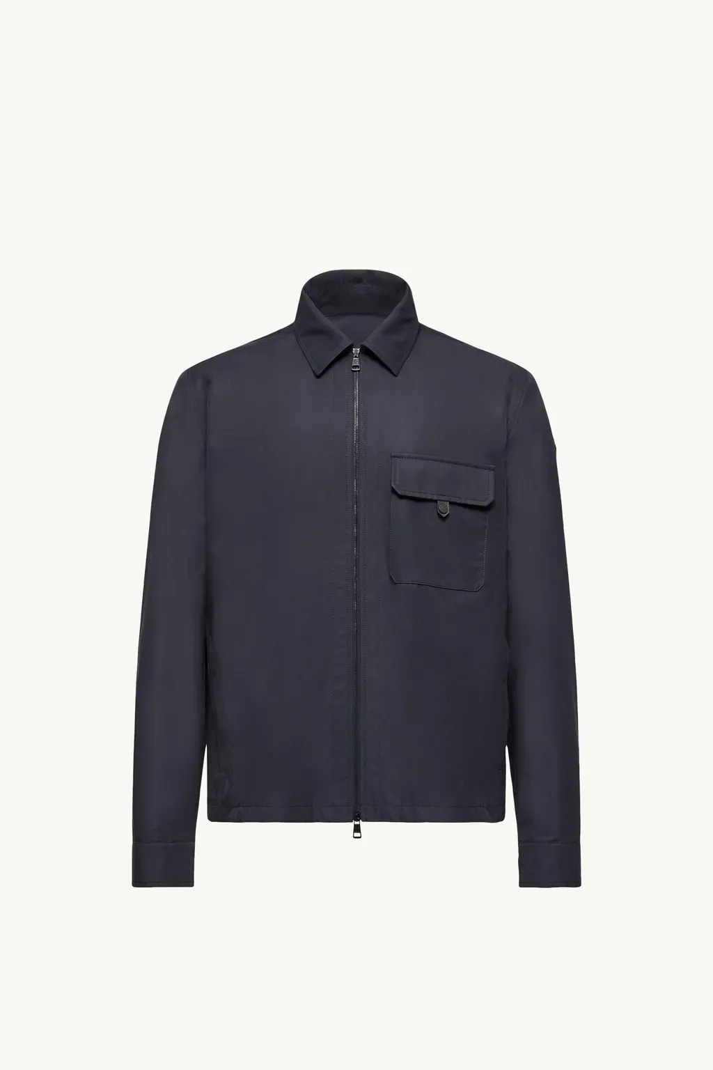 Leather Logo Cotton Blend Shirt