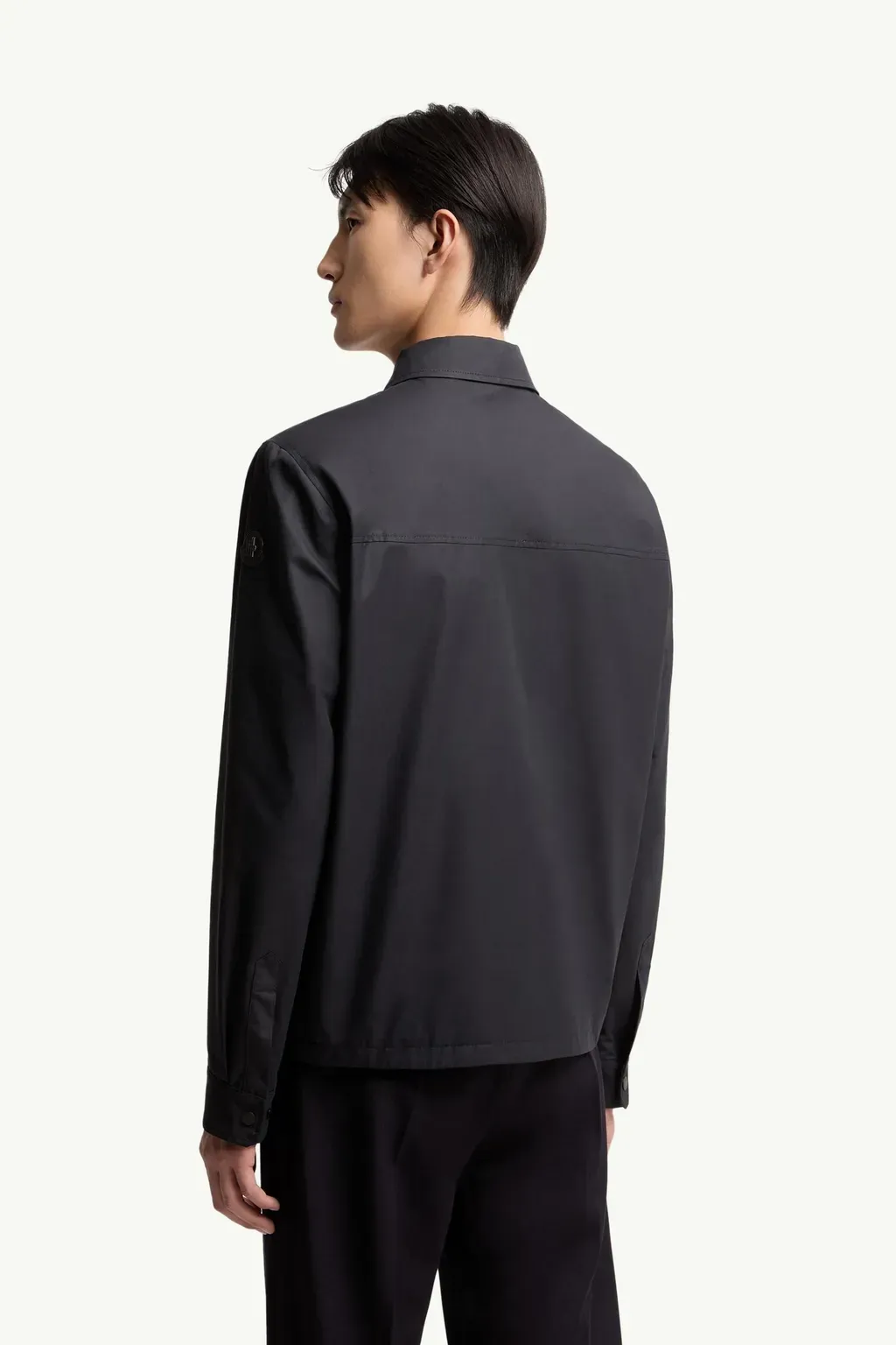 Leather Logo Cotton Blend Shirt
