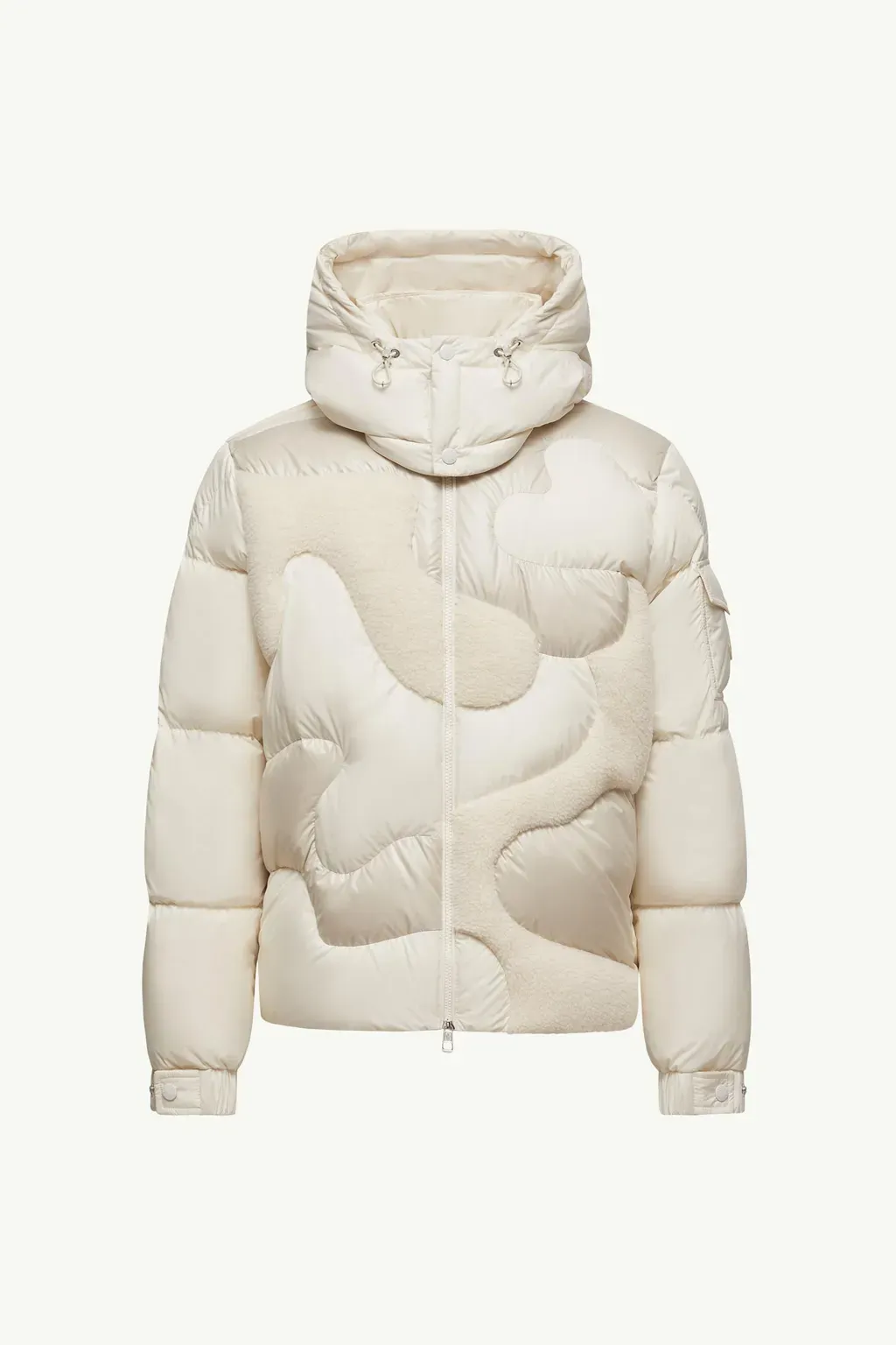 Candes Hooded Teddy Intarsia Short Down Jacket