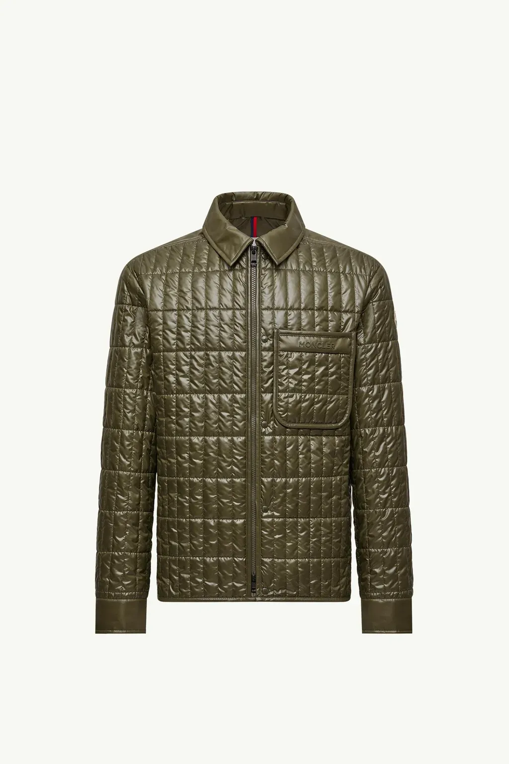 Madiere Vertical-Quilted Padded Shirt Jacket