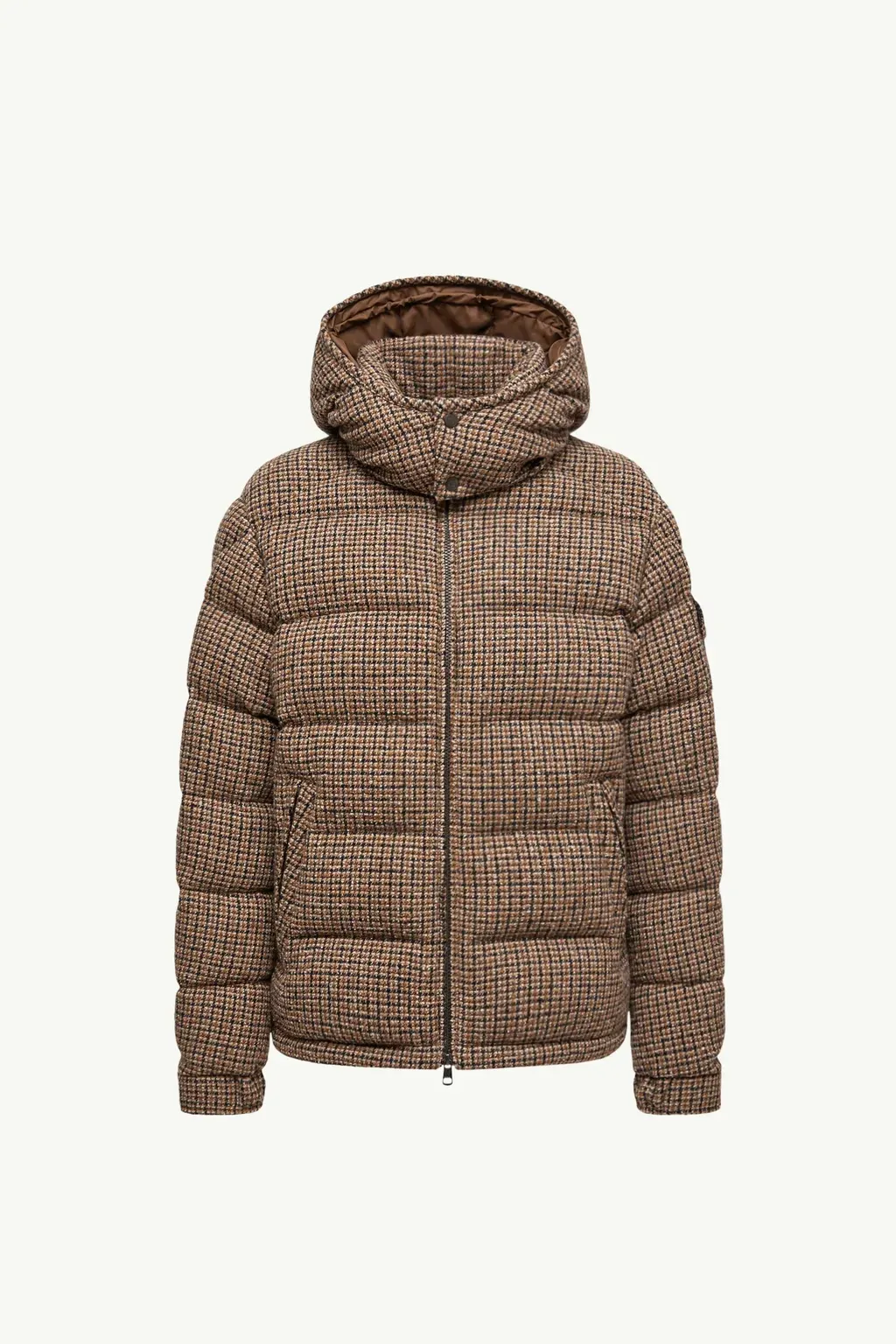 Montgenevre Wool Blend Bouclé Hooded Short Down Jacket