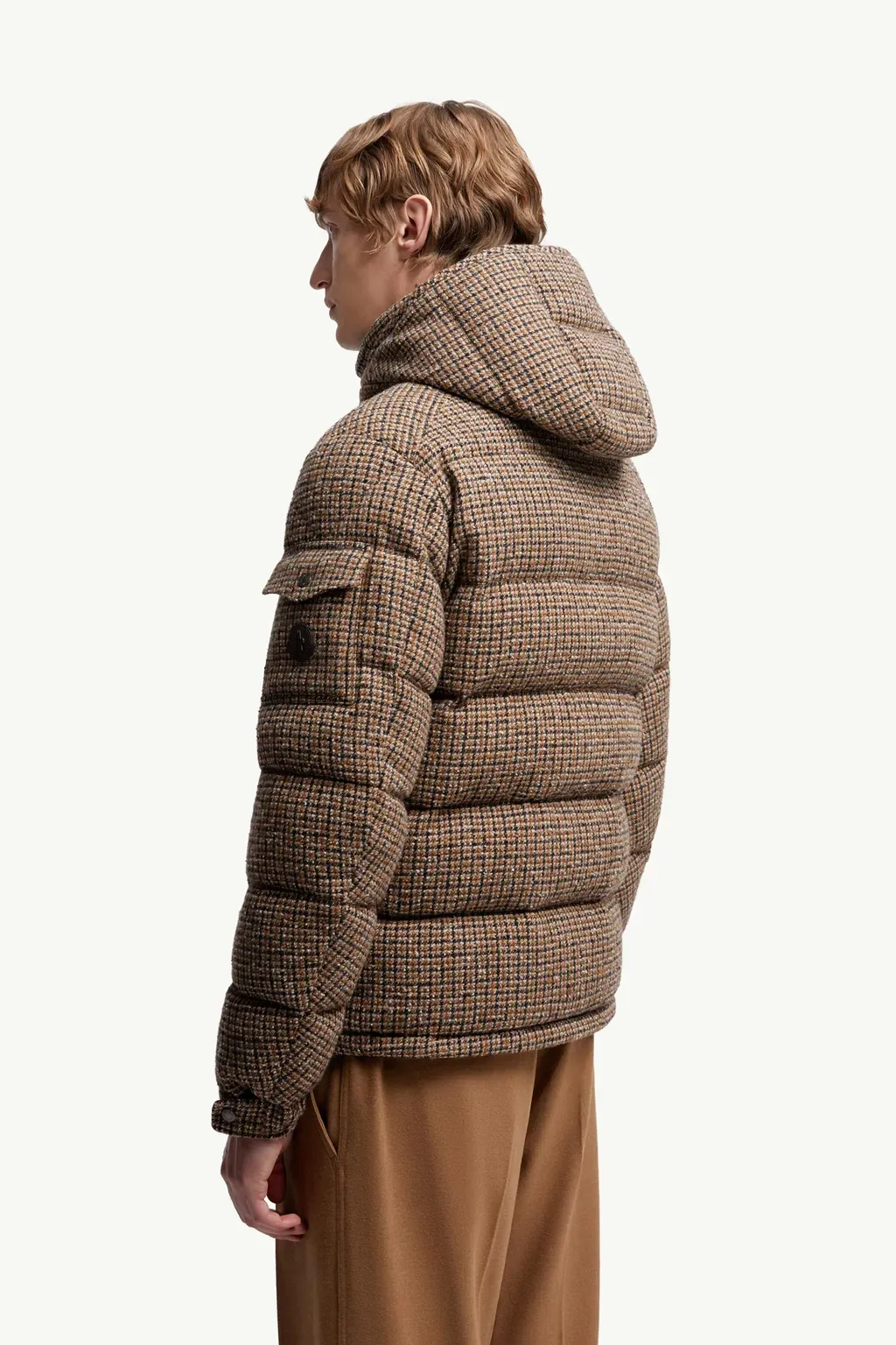 Montgenevre Wool Blend Bouclé Hooded Short Down Jacket