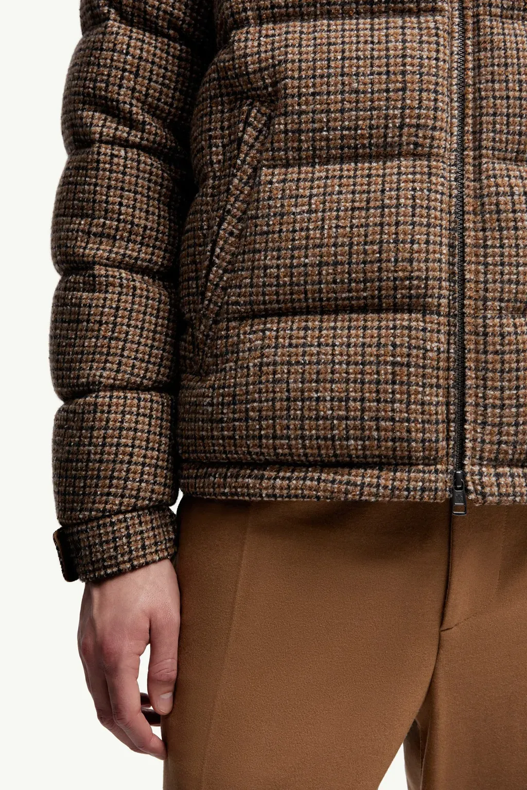 Montgenevre Wool Blend Bouclé Hooded Short Down Jacket