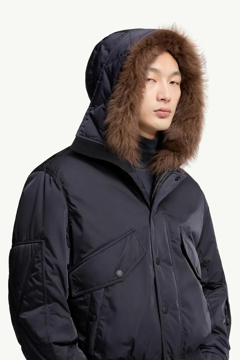 Breche Shearling-Trimmed Hooded Insulated Ski Jacket