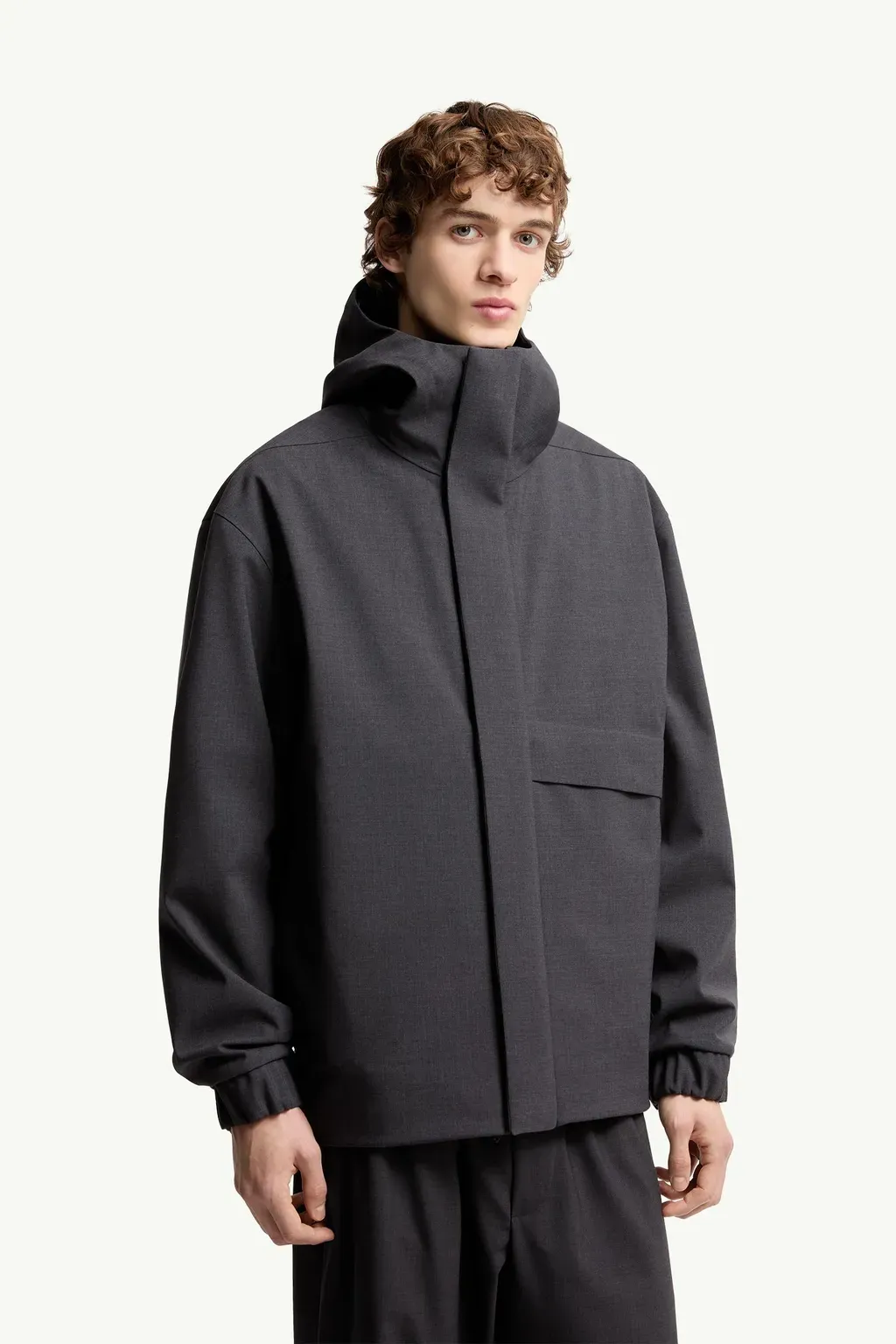 Sillon Hooded Wool Blend Windbreaker