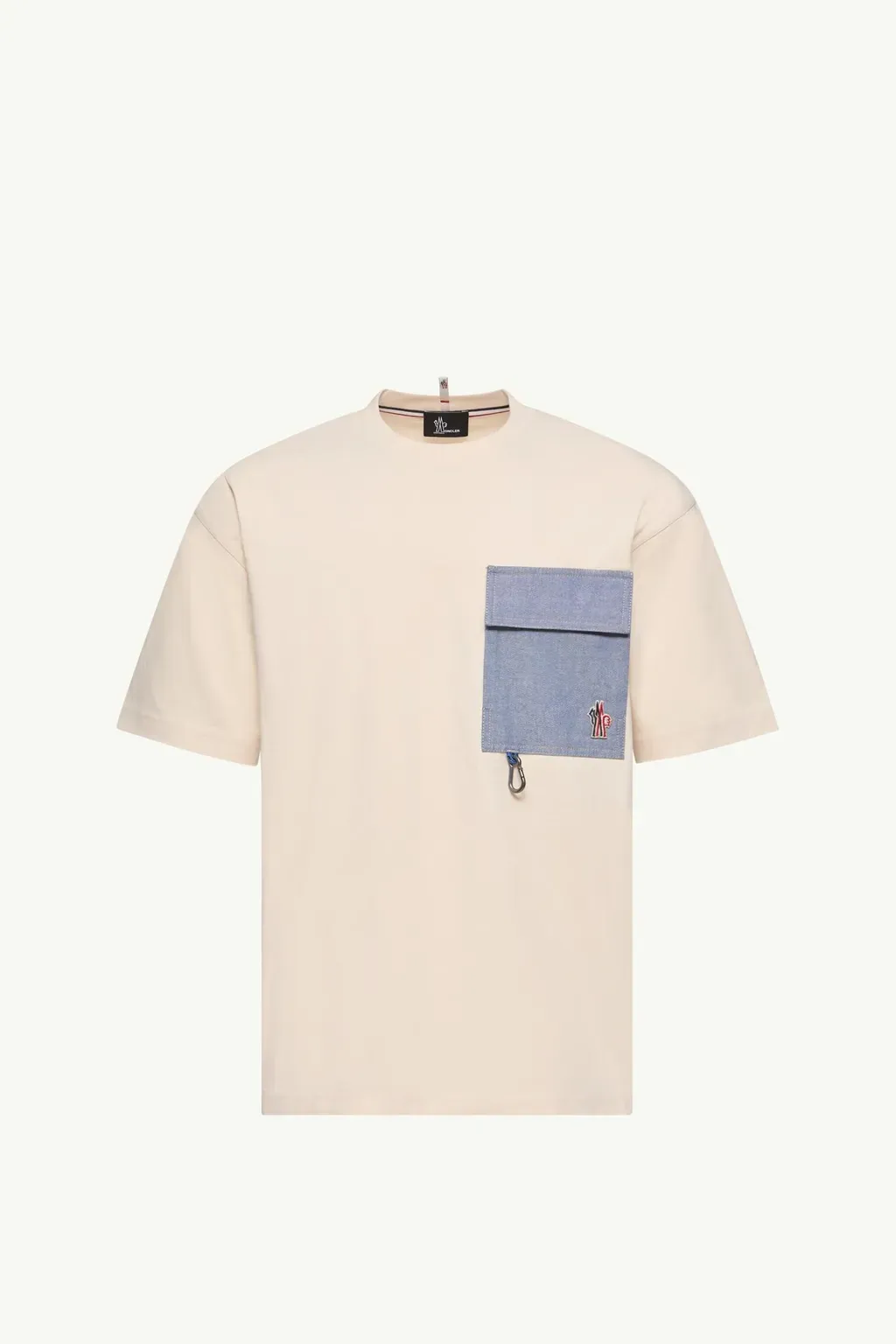 Cotton Blend T-Shirt With Denim Pocket