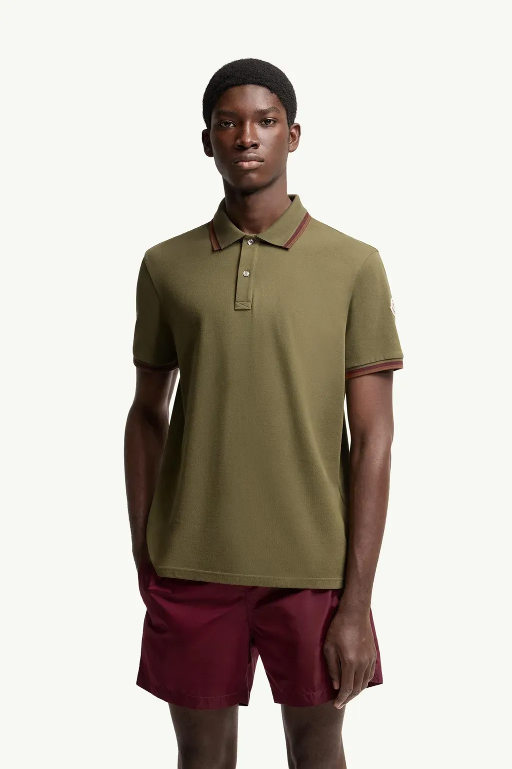 Double Collar Cotton Piquet Polo Shirt