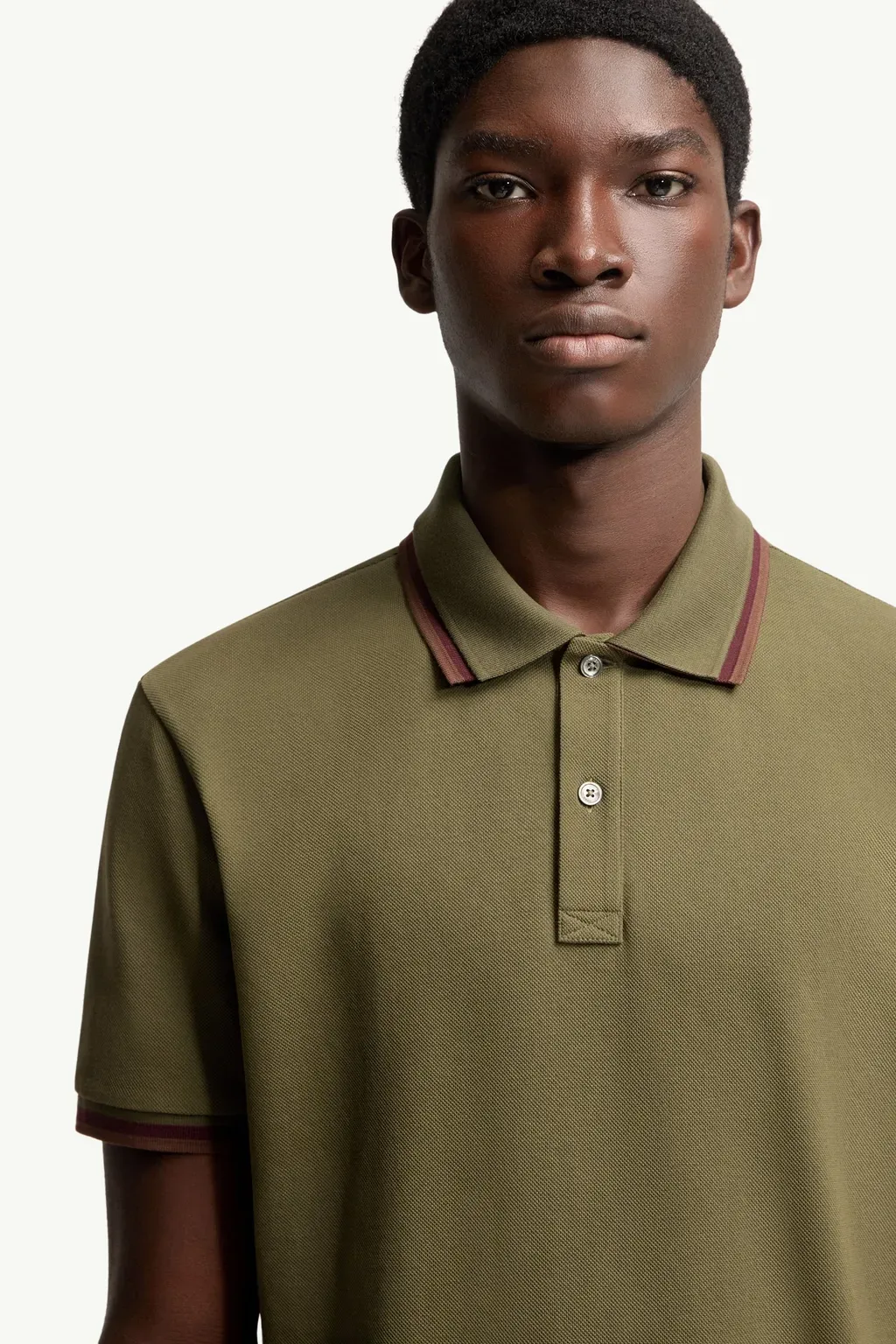 Double Collar Cotton Piquet Polo Shirt