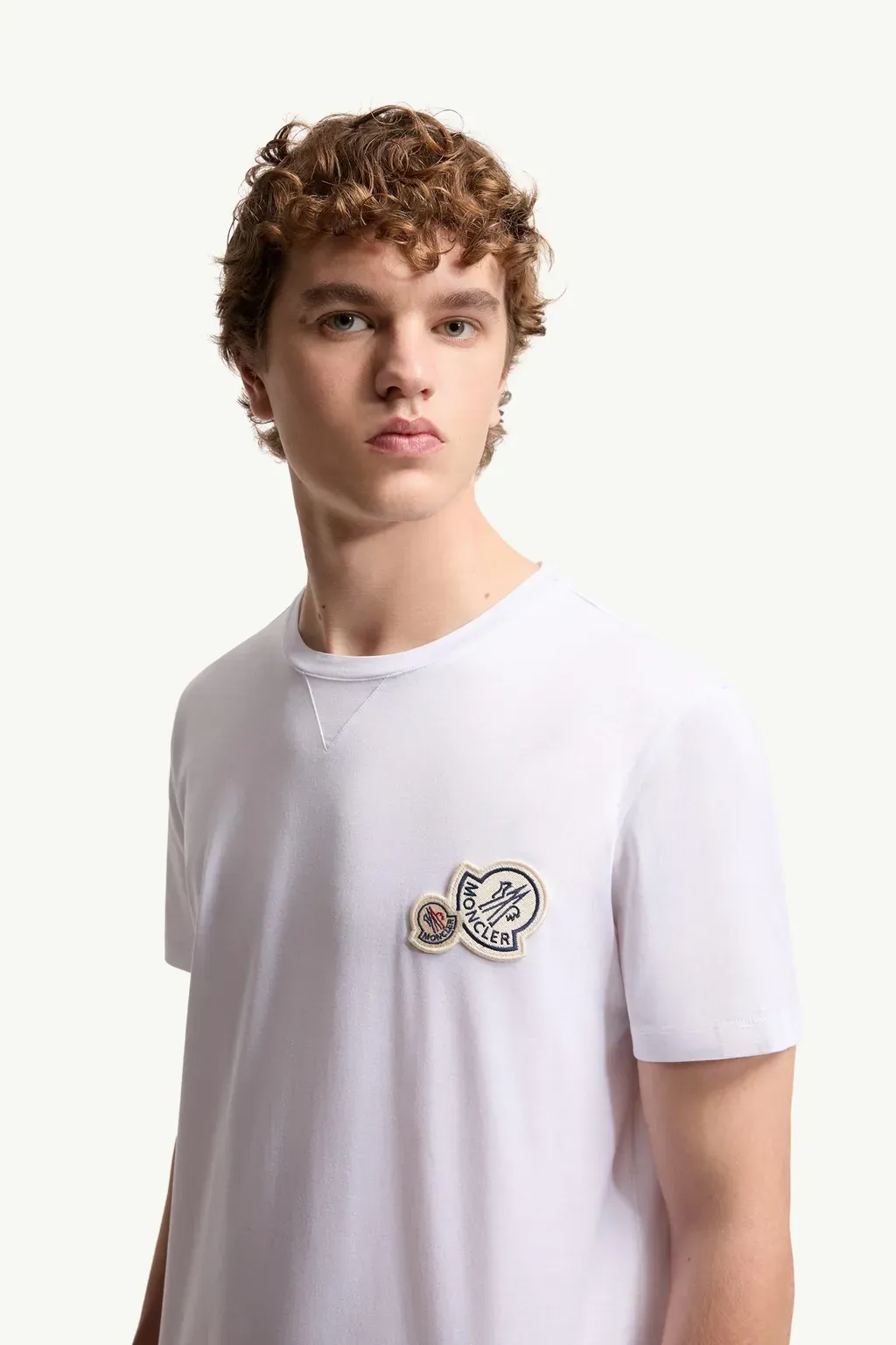 Double Logo Patch Cotton T-Shirt