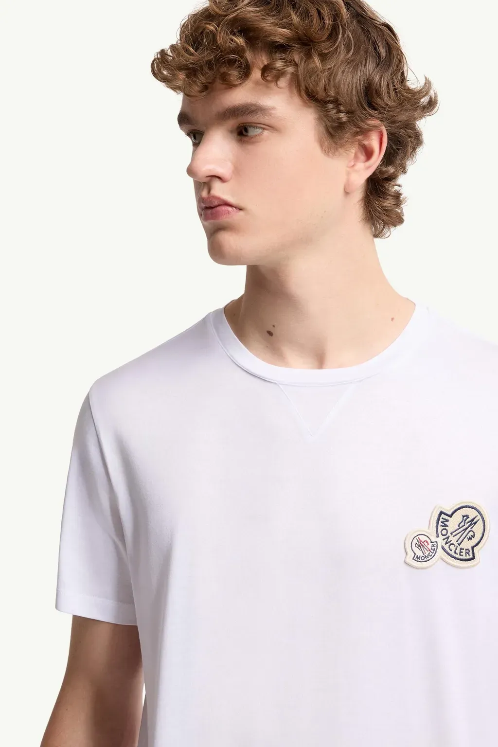 Double Logo Patch Cotton T-Shirt