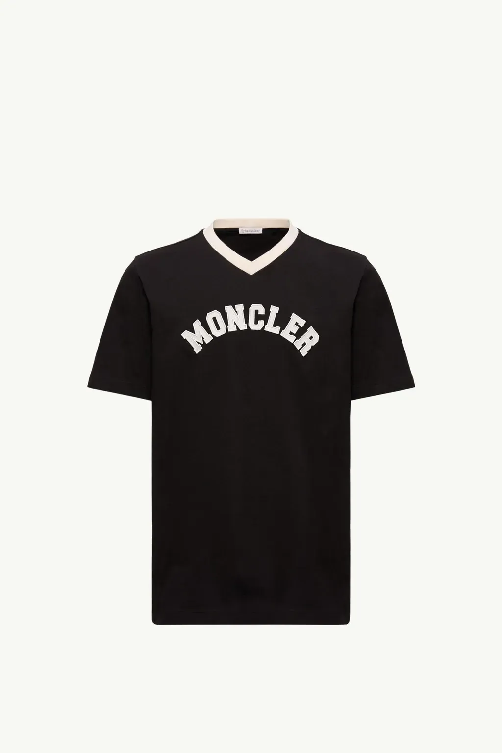Embroidered Logo Cotton Piquet V-Neck T-Shirt