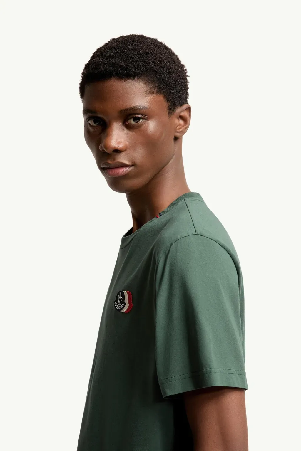 Embroidered Tricolor Logo Cotton T-Shirt