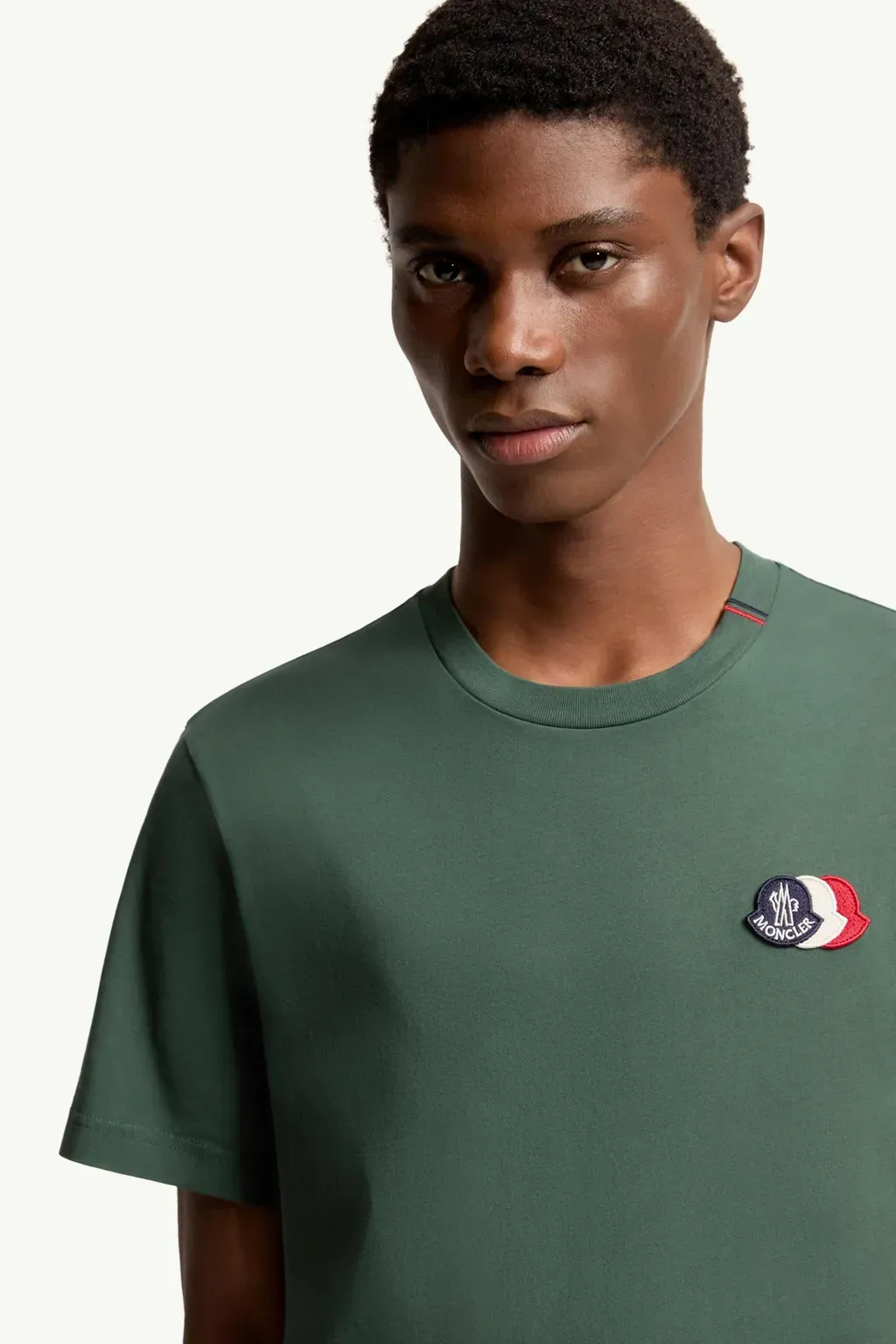 Embroidered Tricolor Logo Cotton T-Shirt