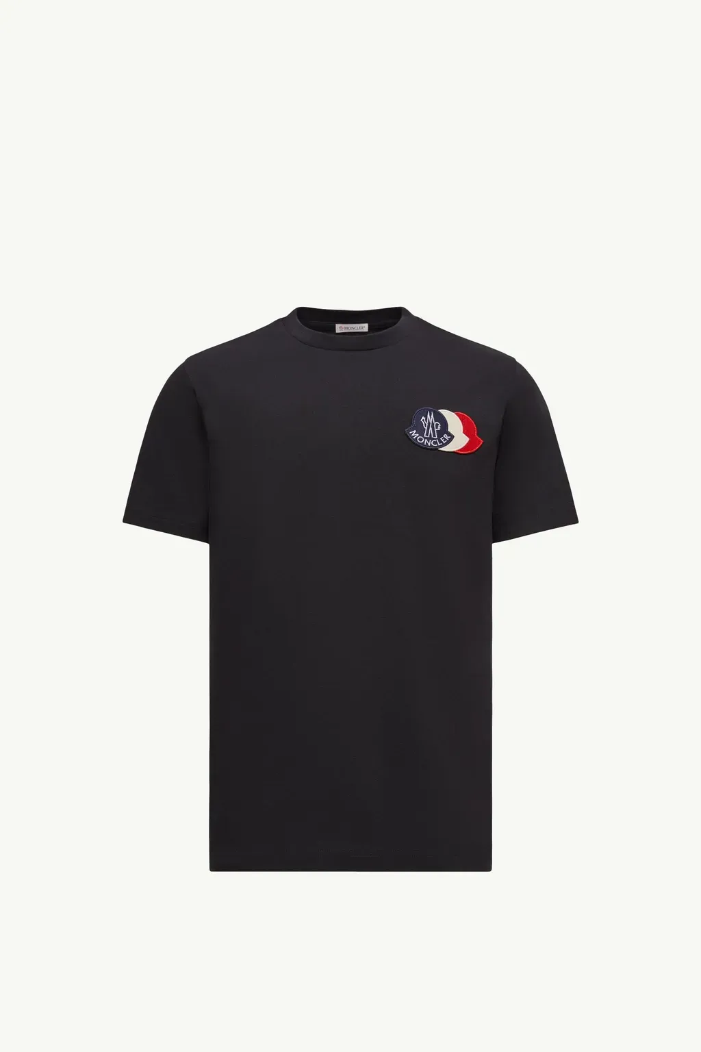 Embroidered Tricolour Logo Cotton T-Shirt