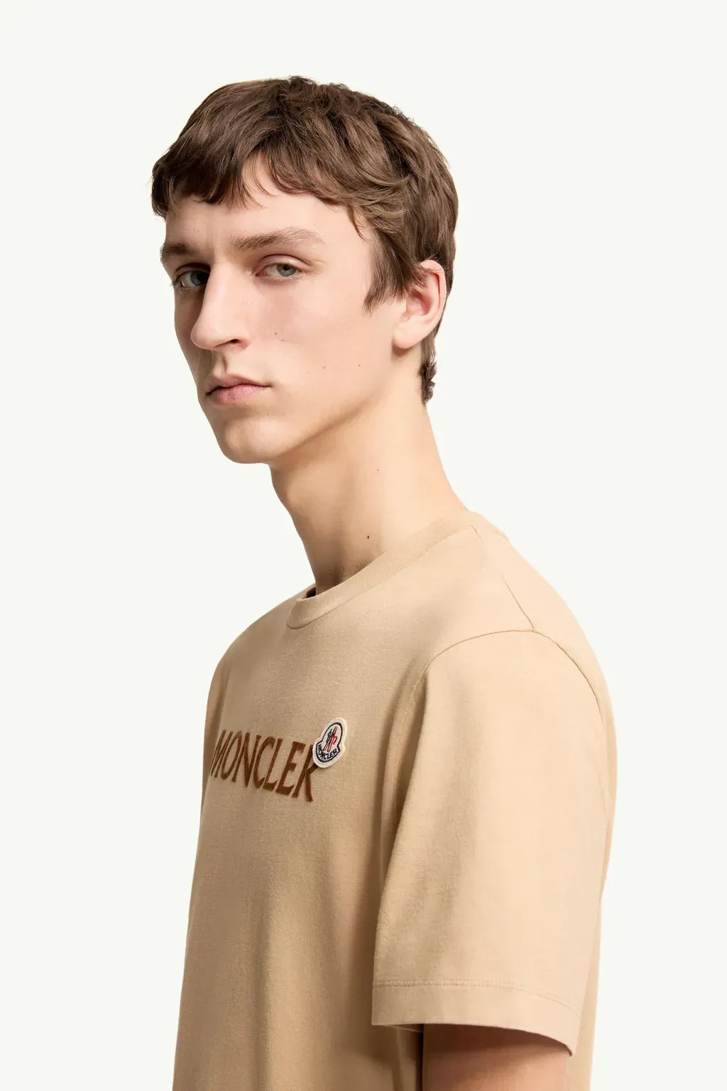 Flocked Logo Cotton T-Shirt